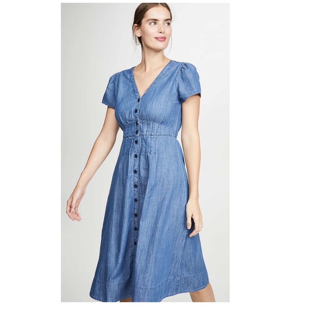 Madewell Denim button Melody midi dress size 0